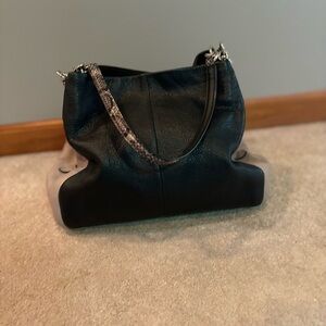 Coach Phoebe Hobo Bag | Black Tan Python Snakeskin Exotic Shoulder